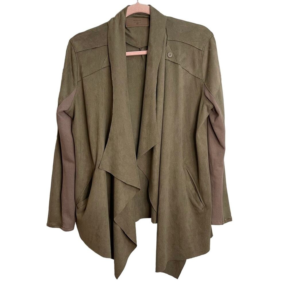 Blank NYC Cloud Nine Faux Suede Drape Front Cardigan Jacket